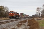 Containers stretch out behind the four GE's of Q-LACLPC6